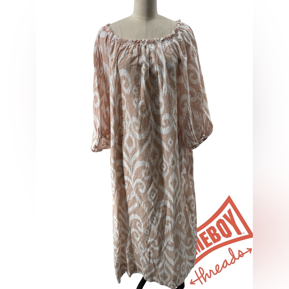 Ocean+Main Cream and Tan Dress